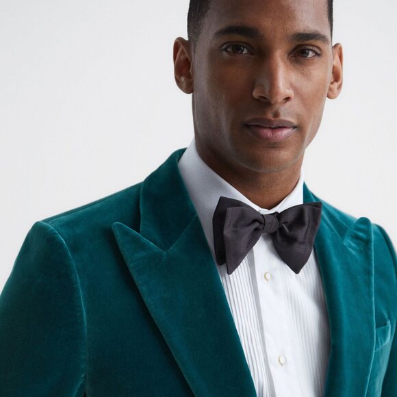 NWT SWING Slim Fit Single Breasted Velvet Blazer in Azure Men's Size 40 - Picture 3 of 6